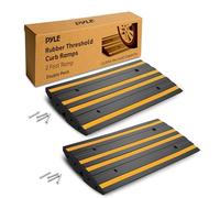 Pyle Rampe Individuelle en Caoutchouc pour Bordure - Antidérapante, Résistante et Imperméable, Idéale pour Véhicules, Camping-Cars et Fauteuils Roulants, Pack de 2