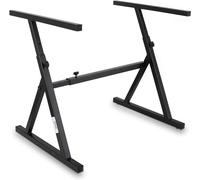 Pyle Support Clavier, Support Piano avec Hauteur Réglable et Accoudoirs Rembourrés, Convient pour 54-88 touches, Pour Voyage et Stockage, Noir
