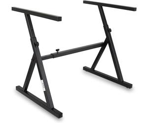 Pyle Support Clavier, Support Piano avec Hauteur Réglable et Accoudoirs Rembourrés, Convient pour 54-88 touches, Pour Voyage et Stockage, Noir