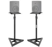 Pyle Support d’Enceinte Télescopique Réglable - Pied de Sol Robuste avec Base Triangulaire à Trois Pointes et Plateau Carré, Noir