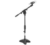 Pyle Support de Microphone Compact Universel - Réglage de Hauteur 48,26 cm à 66,04 cm et Perche Télescopique Jusqu’à 40,64 cm avec Verrouillage à Bouton