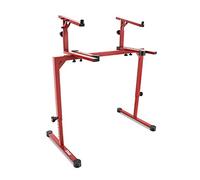 Pyle Support double pour clavier de piano avec 2ème niveau - Support de musique réglable robuste avec disques en caoutchouc, conçu pour claviers, synthétiseurs, équipement de scène, idéal pour la