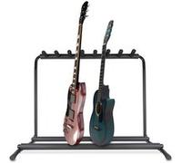 Pyle Support guitare pour 7 guitares, universel, portable, pliable, rembourré en mousse, noir