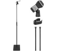 Pyle Pied micro à base carrée – Réglable 92–161 cm, base fonte, clip inclus & adaptateur 5/8 studio/scène