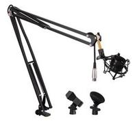 Pyle Support Microphone Suspendu - Support Micro Desktop à Bras Ciseaux avec Ressort et Support Anti-choc