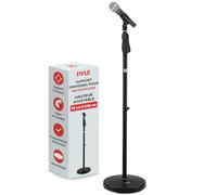Pyle Support Microphone Universel Réglable 70 à 146 cm - Base Ronde Lourde 5,34 kg Filetage 5/8 Compatible Studio Scène Podcast Karaoké