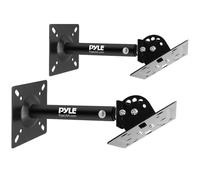 Pyle Étagère Murale avec Rangement pour Cordon, Paire de Supports de Haut-Parleur pour la Maison, Bras inclinable pivotant réglable, décoration de comptoir de Salle de Bain, étagères de Sortie pour