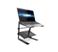 Pyle Support Portable et Réglable pour Ordinateur Portable - Table de Moniteur ou Bureau pour PC de 16 à 28 cm avec Étagère de Rangement et Réglage en Hauteur pour DJ, Gaming, Maison ou Bureau