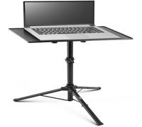 Pyle Support pour ordinateur portable réglable en hauteur - Support à double bras pour bureau, ergonomique et pliable, idéal pour pupitre de DJ et ordinateur portable, support avec plateau pour