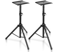 Pyle Supports d'Enceinte Universelle x 2, Pieds d’Enceintes, Trépied pour Haut-Parleur avec Hauteur Réglable de 86 à 135 cm, Noir, Lot de 2