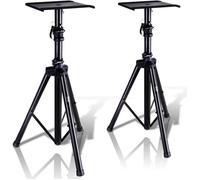 Pyle Supports d'Enceinte Universelle x 2,Pieds d'Enceintes,Trépied pour Haut-Parleur avec Hauteur Réglable de 86 à 135 cm,Noir,Lo