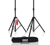 Pyle Supports Pieds d'Enceinte, Trépied de Haut-Parleurs, Hauteur Réglable, en Acier Robuste et Léger pour Une Mobilité Facile, Verrous à Vis de Sécurité à Goupille, Ensemble de 2 Pièces, Noir