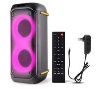 Pyle Système Compact d’Enceinte Bluetooth PA pour Fête - Machine à Karaoké Portable 160 W avec Batterie Intégrée, TWS, Priorité Micro,USB/SD/BT/FM,Lumières LED Clignotantes,Double Haut-Parleur 16,5 cm