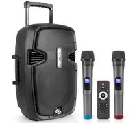 Pyle Système d’Enceinte Bluetooth Puissante Portable PA Karaoke - Haut-Parleur Actif sans Fil Compatible Bluetooth de 1000W pour extérieur avec Batterie Rechargeable-télécommande-Sono Portable