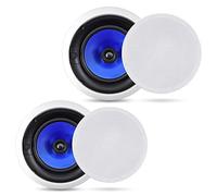 Pyle Système d’Enceinte Murale et Plafond 2 Voies - Enceinte Encastrable Plafond de 20 cm - avec Tweeter à Dôme en Soie de 2,5 cm - Commande des Aigus Ajustable