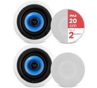 Pyle Système d’Enceinte Murale et Plafond 2 Voies - Enceinte Encastrable Plafond de 20 cm - avec Tweeter à Dôme en Soie de 2,5 cm - Commande des Aigus Ajustable