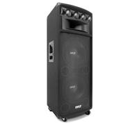 Pyle Système de Haut-Parleur PA Portable 1600 W - Enceinte Sonorisation Extérieure avec 2 x 30 cm Woofers, Tweeters Piezo 8,6 cm, Haut-Parleur Médium Super Horn 13 x 30 cm, Crossover Intégré