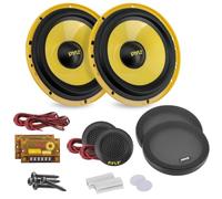 Pyle Système Haut-Parleurs Composants Voiture - Paire Midbass 16,5 cm (6.5") - 400W - 4 Ohms - Aimants 1,13 kg (40 oz) - Tweeters Séparés - Filtres et Câblage Inclus - Audio Auto Haute Performance