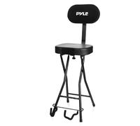 Pyle Tabouret Guitariste - Dossier Ergonomique Résistant avec Support Pliable, Repose-Pieds, Design Pliant, Supporte Les Guitares Acoustiques, Électriques et Basses, Capacité Maximale de 136 kg
