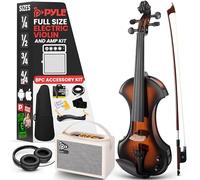 Pyle Violon 4/4 Adulte Électronique Silencieux avec Kit Amplificateur - Violon en Bois Massif avec Amplificateur 10W et Accessoires Complets-Instrument à Cordes Orchestral Taille Complète