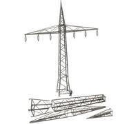 Pylône pour lignes à haute tension - MBZ - 80004 - Kit découpé au laser - Échelle H0 - Couleur gris