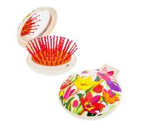 Pylones - Brosse à Cheveux Miroir 2 en 1 - Lady Retro - Tulipes