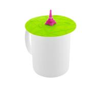 Pylones - Couvre mug "Bienauchaud" en silicone vert - Sujet Tour eiffel Rose - 10 cm