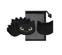 Pylones, Set de 6 disques démaquillants lavables - Beautycat Chaton Noir