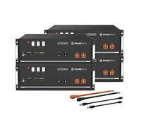 Pylontech 015655-014 Lot de 4 batteries LiFePO4 US5000 19,2 kWh avec jeu de câbles de raccordement à l'onduleur