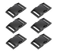 Pylorixz 6 PièCes Paracord Bracelet Boucles 6 PièCes MéTal Boucles à DéGagement Boucle de Ceinture, 1 Pouce Noir