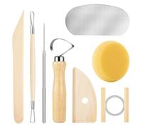 Pylorixz 8 Outils de Sculpture de Poterie en Bois, Ensemble D'Outils de Nettoyage D'Argile en Bois, Outil de Modélisation en Céramique pour la Sculpture, le Moulage, la Découpe