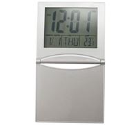 Pylorixz Mini RéVeil de Voyage, Horloges Pliables de Bureau D'Affichage LCD NuméRique avec Minuterie de Date de TempéRature de RéTroéClairage Snooze 12 / 24Hr
