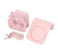 Pyltha Étui Protection Appareil Instantané, Sac Vintage PU Cuir, Compatible Mini 12 - Protection Supérieure, Couvercle Détachable, Bandoulière Multifonction (Motif Rose foncé)