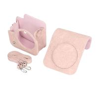 Pyltha Étui Protection Appareil Instantané, Sac Vintage PU Cuir, Compatible Mini 12 - Protection Supérieure, Couvercle Détachable, Bandoulière Multifonction (Relief Rose Clair)