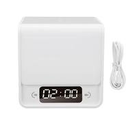 Pyltha Lampe de Nuit Cube LED 2 en 1, Réglable 3 Températures, Horloge Rechargeable USB - Compacte, Longue Durée, Polyvalente