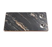 Pyltha Plateau de Table Bois Massif 80x40cm, avec 2 Porte - Gobelets INOX - Surface Spacieuse et Durable, Installation Facile pour Camping - Car et Bateau