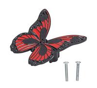 Pyltha Poignée Papillon en Alliage de Zinc, Design Moderne Minimaliste, Multi - usages pour Meubles, Tiroirs et Portes - Résistante, Élégante, Facile à Installer pour Décoration Intérie (Rouge)