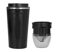 Pyltha Tasse Isotherme Café 510ml, Inox Portable Noir, Isolation Thermique Double Paroi - Anti - Fuite, Compatible Machine à Café, Idéale Voyage Outdoor Automobile