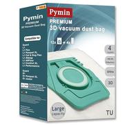 Pymin Lot de 12 sacs d'aspirateur pour Miele TU Guard L1 / Guard S1 / CO Guard M1, sac à poussière de rechange grande capacité, 4 filtres de protection du moteur