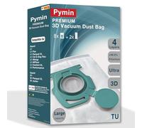 Pymin Lot de 8 sacs d'aspirateur pour Miele TU Guard L1/S1/CO/M1 | sac à poussière de rechange grande capacité, 2 filtres de protection du moteur