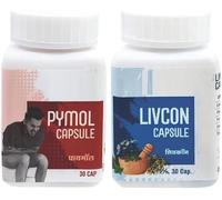 Pymol+Livcon Capsule (30 Cap) Soulage rapidement les saignements, les brûlures et la douleur I pour les piles, les fissures, la fistule, l'inflammation et le rectum