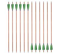 PYMUST 12 flèches en Carbone de 30 Pouces avec Plumes Naturelles de 4 Pouces - universelles pour Les arcs Classiques et composés, parfaites pour la Chasse et la Pratique du tir à l'arc (Green)