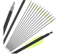 PYMUST 12 flèches en Carbone de tir à l'arc de 30 Pouces - Colonne vertébrale 500 flèches de Chasse et cibles pour Adultes, adaptées à la Chasse à l'arc à poulies, à l'arc Classique (Jaune)