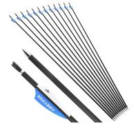 PYMUST 12 pièces 1000 Spine Arrow 31 Pouces Flèche Cible Flèche de Chasse Flèches en Carbone Arc à poulies Arc Classique Tir à l'arc pour Adultes Tir en intérieur et en extérieur