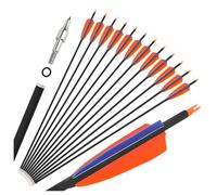 Pymust 12 pièces flèche en Carbone 30 Pouces Colonne vertébrale 500 Pointes de flèche filetées 100 Grains pour Le tir à l'arc en Plein air tir Cible Pratique Chasse