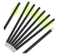 PYMUST 12 pièces Flèches en Carbone de 6,5 Pouces, diamètre extérieur 6 mm, 2 Plumes en Caoutchouc pour la Chasse à l'arc et Le tir à l'arc sur Cible (Yellow)