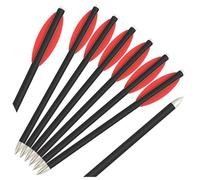 PYMUST 12 pièces Flèches en Carbone de 6,5 Pouces, diamètre extérieur 6 mm, 2 Plumes en Caoutchouc pour la Chasse à l'arc et Le tir à l'arc sur Cible (Red)