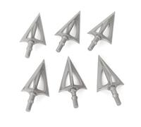 PYMUST 12 pièces Pointe de flèche 100 Grain Lame à tête Large en Acier Inoxydable têtes de flèche Arc Chasse tir à l'arc Conseils de tir en Plein air (Argent)
