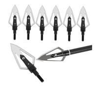 PYMUST 12 pièces têtes Larges de Chasse 100 Grains Pointe de flèche tir à l'arc Cible Pointes de flèche pour Arc tir en Plein air Accessoires de Point de visée (Noir)