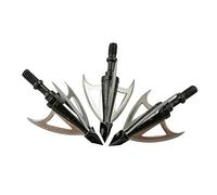 PYMUST 12 têtes Larges à Lame Fixe à 100 Grains - Pointes de flèche de Chasse en Acier Inoxydable, Arc composé et Classique